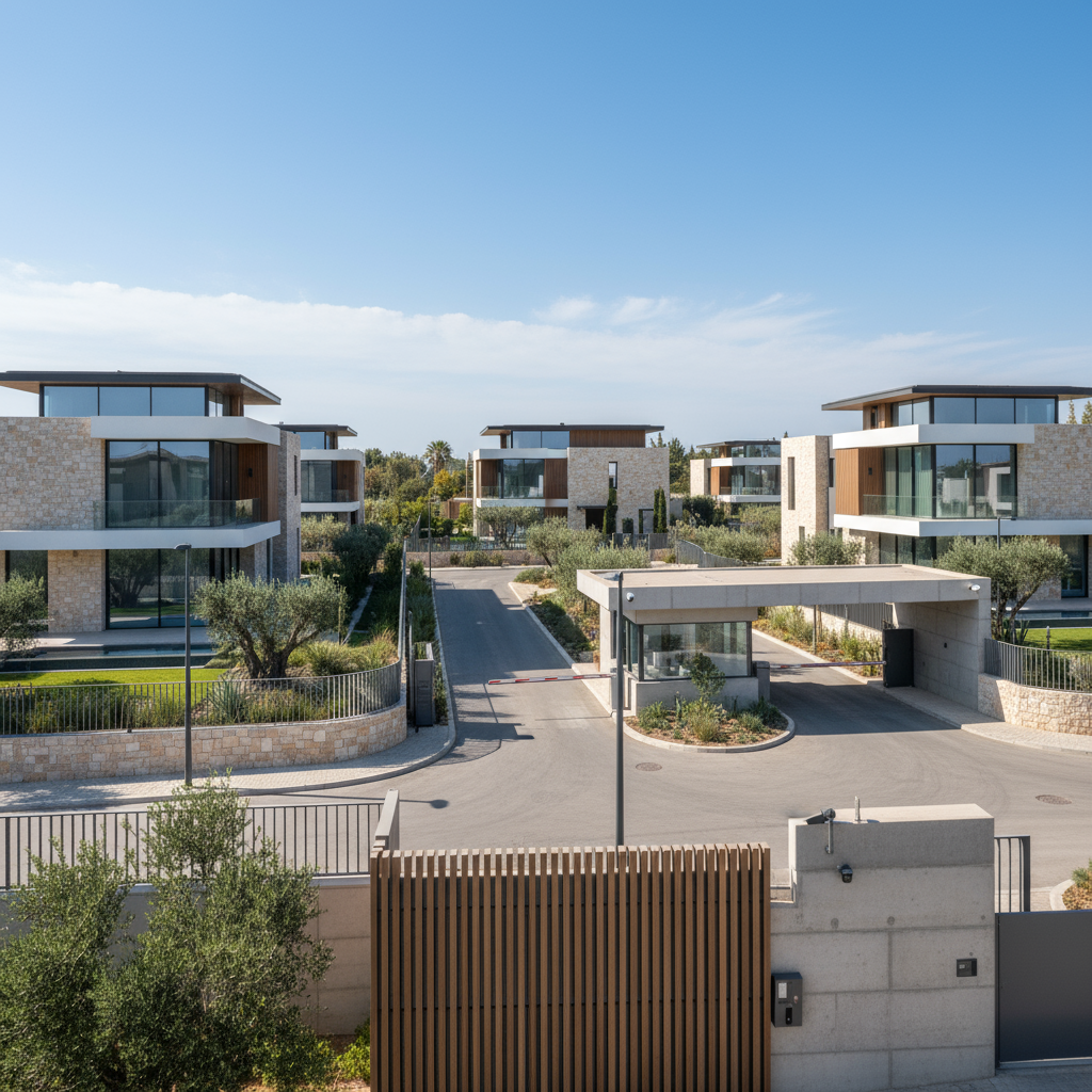 modern image of gated community homes